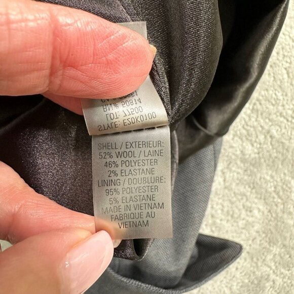 Elie Tahari Women's Pant Suit Jacket Wool Blend 4 Snap Cuff Sleeve Size 4 Gray - Picture 10 of 10